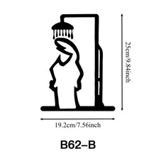 Load image into Gallery viewer, Black Metal Little Line Figure Wall Stickers Bathing Little Man Wall Door Decoration Bathroom Decoration