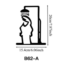 Load image into Gallery viewer, Black Metal Little Line Figure Wall Stickers Bathing Little Man Wall Door Decoration Bathroom Decoration