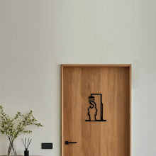 Load image into Gallery viewer, Black Metal Little Line Figure Wall Stickers Bathing Little Man Wall Door Decoration Bathroom Decoration