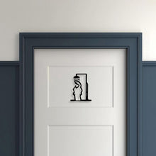 Load image into Gallery viewer, Black Metal Little Line Figure Wall Stickers Bathing Little Man Wall Door Decoration Bathroom Decoration