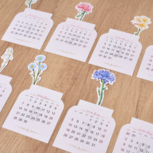 Load image into Gallery viewer, 2026 New Year Fashion Flower Calendar Wooden Platform Calendar Notepad Memo Creative Calendar Festival Gift