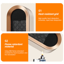 Load image into Gallery viewer, EU/US/UK Mini Electric Warm Air Heater Fan Safe PTC Ceramic Heating Auto Shut-off Portable Winter Household/Office/Bedroom Home Appliance