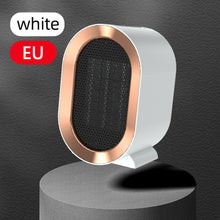 Load image into Gallery viewer, EU/US/UK Mini Electric Warm Air Heater Fan Safe PTC Ceramic Heating Auto Shut-off Portable Winter Household/Office/Bedroom Home Appliance
