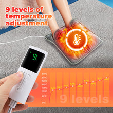 Load image into Gallery viewer, Electric Warm Heated Foot Mat Thermal Foot Comfort 9-Level Temperature Adjustment Timer Settings 36-55°C Elderly Office Cold Feet Foot Care