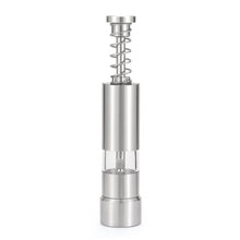 Load image into Gallery viewer, Stainless Steel Pepper Grinder Manual Pepper Mill Push Down Spice Grinder Clear View Camping Picnic BBQ Outdoor Kitchen Essential Tabletop Dining Accessory