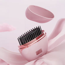 Load image into Gallery viewer, Mini Portable Wireless Straight Hair Comb Rechargeable Temperature Adjustable Dual-purpose Hair Straightener Curling Iron Hair Styling Tool