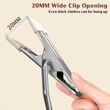Load image into Gallery viewer, 10Pcs Stainless Steel Multifunctional Clothes Clips with Hooks Portable Hanging Clothespins Pants Storage & Drying Clips for Home Wardrobe Laundry Organizer