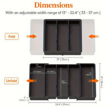 Load image into Gallery viewer, Upgraded Adjustable Cutlery Organizer Expandable Plastic Storage Tray With Divided Slots Silverware Holder For Forks Knives Kitchen Utensil Drawer Organizer