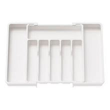 Load image into Gallery viewer, Upgraded Adjustable Cutlery Organizer Expandable Plastic Storage Tray With Divided Slots Silverware Holder For Forks Knives Kitchen Utensil Drawer Organizer