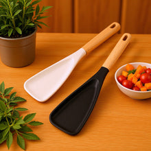 Load image into Gallery viewer, Multi Function Silicone Cooking Spatula Spoon Wooden Handle Non BPA Kitchen Tool For Frying Mixing Serving Nonstick Cookware