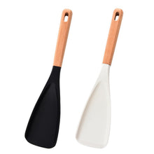 Load image into Gallery viewer, Multi Function Silicone Cooking Spatula Spoon Wooden Handle Non BPA Kitchen Tool For Frying Mixing Serving Nonstick Cookware
