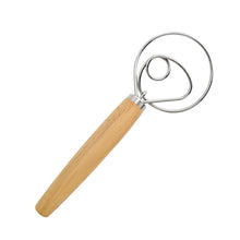 Load image into Gallery viewer, Danish Dough Whisk Stainless Steel Bread Dough Mixer With Wooden Handle For Sourdough Pizza Cake Pastry Baking Kitchen Tools