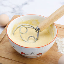 Load image into Gallery viewer, Danish Dough Whisk Stainless Steel Bread Dough Mixer With Wooden Handle For Sourdough Pizza Cake Pastry Baking Kitchen Tools