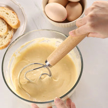 Load image into Gallery viewer, Danish Dough Whisk Stainless Steel Bread Dough Mixer With Wooden Handle For Sourdough Pizza Cake Pastry Baking Kitchen Tools