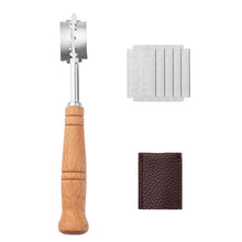 Load image into Gallery viewer, Dough Bread Pastry Cutter Wooden Handle Curved Baguette Toast Slicer 5 Blades Stainless Steel Baking Accessory For Bakers