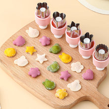 Load image into Gallery viewer, 5pcs Stainless Steel Vegetable Fruit Shapes Cutter Set Pressed Printing Die Butterfly Noodle Flower Cookie Stamp For Kids Lunch Bento Box Baking Accessories