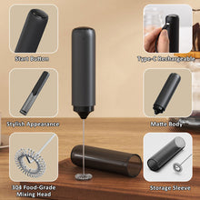 Load image into Gallery viewer, Portable Electric Milk Frother USB-C Rechargeable Silent Coffee Whisk Foam Maker For Cappuccino Latte Home Baristas Kitchen Stirrer