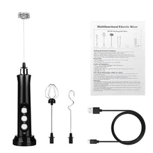 Load image into Gallery viewer, 3 In 1 Portable Wireless USB Rechargeable Electric Milk Frother 3 Speeds Handheld Foam Maker Coffee Frothing Wand Drink Mixer For Latte Cappuccino