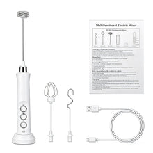 Load image into Gallery viewer, 3 In 1 Portable Wireless USB Rechargeable Electric Milk Frother 3 Speeds Handheld Foam Maker Coffee Frothing Wand Drink Mixer For Latte Cappuccino