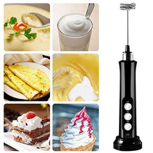 Load image into Gallery viewer, 3 In 1 Portable Wireless USB Rechargeable Electric Milk Frother 3 Speeds Handheld Foam Maker Coffee Frothing Wand Drink Mixer For Latte Cappuccino