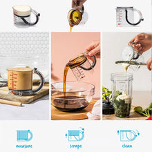 Load image into Gallery viewer, 4 In 1 Multifunctional Food Grade Adjustable Measuring Cup With Scraper Base Precision V Shaped Spout For Cooking Baking