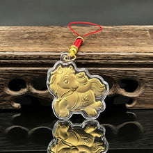 Load image into Gallery viewer, 1PC 2026 Zodiac Horse Imitation Gold Foil Lucky Charm Keychain Phone Chain Key Ring Souvenir New Year Wealth Gift