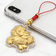 Load image into Gallery viewer, 1PC 2026 Zodiac Horse Imitation Gold Foil Lucky Charm Keychain Phone Chain Key Ring Souvenir New Year Wealth Gift