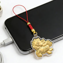 Load image into Gallery viewer, 1PC 2026 Zodiac Horse Imitation Gold Foil Lucky Charm Keychain Phone Chain Key Ring Souvenir New Year Wealth Gift