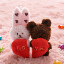 Load image into Gallery viewer, New Scented Couple Bear Rabbit Plush Keychain Cute Heart Doll Pendant Sweet Lover Bag Hanging Decoration Gift