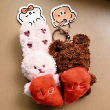 Load image into Gallery viewer, New Scented Couple Bear Rabbit Plush Keychain Cute Heart Doll Pendant Sweet Lover Bag Hanging Decoration Gift