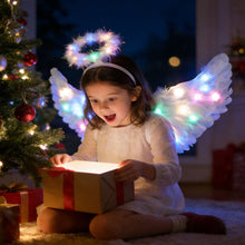Load image into Gallery viewer, Children Luminous Feather Angel Wing Halo Fairy Wand Set LED Light Up Costume For Kids Christmas Stage Performance