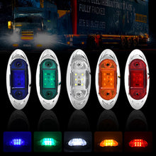 Load image into Gallery viewer, 6-LED Truck Trailer Side Marker Light Clearance Turn Signal Warning Light Chrome Plated Waterproof Housing for Vehicles