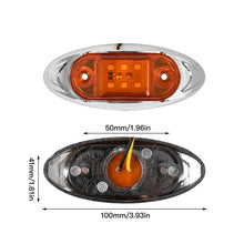 Load image into Gallery viewer, 6-LED Truck Trailer Side Marker Light Clearance Turn Signal Warning Light Chrome Plated Waterproof Housing for Vehicles