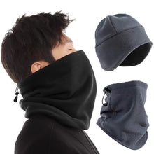 Load image into Gallery viewer, Polar Fleece Thickened Neck Gaiter and Hat 2-in-1 Set Warm Windproof Coldproof Cycling Skiing Hat Autumn Winter Outdoor Sports Suit