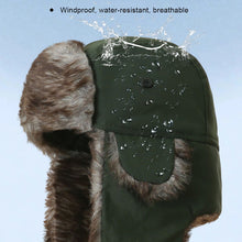 Load image into Gallery viewer, Winter Windproof Coldproof Ear Protection Hat Fleece Lined Pilot Cap with Buckle Outdoor Mountaineering Cycling Warm Equipment