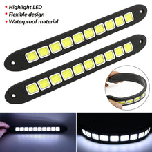 Load image into Gallery viewer, 2Pcs Car LED Daytime Running Light DRL COB White Waterproof Flexible Silicone Highlight Auto COB Lamp Car Exterior Accessories