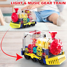 Load image into Gallery viewer, Electric Gear Train Toy For Kids Toddlers Baby Crawling Train With Light Sound Music Transparent Gear Early Educational Interactive Toy