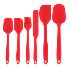 Load image into Gallery viewer, 6 Pieces Food Grade Silicone Spatula Set Heat Resistant Non Stick Spatula Turner Scraper Oil Brush For Cooking Baking Mixing Kitchen Tool