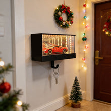 Load image into Gallery viewer, Wall Mount Car Garage Key Holder With LED Light Mirrored Key Organizer Entryway Mail Door Keychain Storage Rack For Home Office