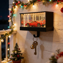 Load image into Gallery viewer, Wall Mount Car Garage Key Holder With LED Light Mirrored Key Organizer Entryway Mail Door Keychain Storage Rack For Home Office