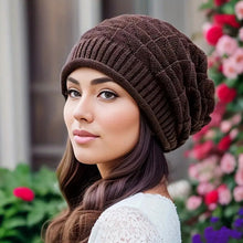 Load image into Gallery viewer, Winter Windproof Chunky Knit Slouchy Beanie Hat Stretch Skull Cap Outdoor Ski Baggy Cap For Women Men