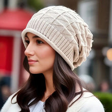 Load image into Gallery viewer, Winter Windproof Chunky Knit Slouchy Beanie Hat Stretch Skull Cap Outdoor Ski Baggy Cap For Women Men