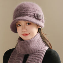 Load image into Gallery viewer, Women Winter Mom Hat Warm Knitted Lined Bucket Cap Foldable Short Brim Travel Friendly Outdoor Casual Hat