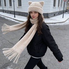 Load image into Gallery viewer, Winter Leopard Print Plush Hat Women Cute Cat Bear Ear Plush Bucket Beanie Retro Warm Ear Protection Fisherman Cap