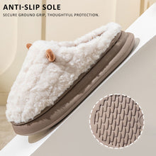 Load image into Gallery viewer, Winter Warm Cute Cartoon Plush Slippers Closed Toe Non Slip Thick Sole Fuzzy Fur Cotton Indoor Bedroom House Shoes For Women Men