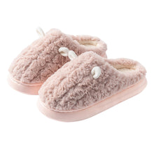 Load image into Gallery viewer, Winter Warm Cute Cartoon Plush Slippers Closed Toe Non Slip Thick Sole Fuzzy Fur Cotton Indoor Bedroom House Shoes For Women Men