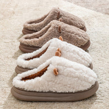 Load image into Gallery viewer, Winter Warm Cute Cartoon Plush Slippers Closed Toe Non Slip Thick Sole Fuzzy Fur Cotton Indoor Bedroom House Shoes For Women Men