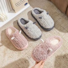 Load image into Gallery viewer, Winter Warm Cute Cartoon Plush Slippers Closed Toe Non Slip Thick Sole Fuzzy Fur Cotton Indoor Bedroom House Shoes For Women Men