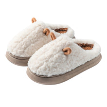 Load image into Gallery viewer, Winter Warm Cute Cartoon Plush Slippers Closed Toe Non Slip Thick Sole Fuzzy Fur Cotton Indoor Bedroom House Shoes For Women Men