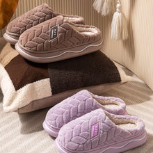 Load image into Gallery viewer, Warm Plush Cotton Mule Slippers Non Slip Thick Sole Cloud Like Soft Furry Shoes Autumn Winter Couple Style For Women Men Indoor Home